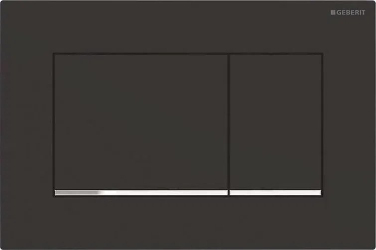 Geberit 115.883.14.1-Pulsante di scarico Sigma30 24,6x16,4 cm nero/cromo lucido