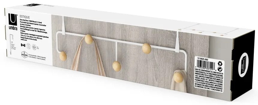 Appendiabiti in metallo bianco naturale 39 cm Estique - Umbra