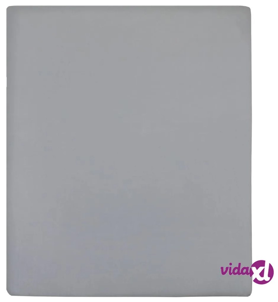vidaXL Lenzuolo con Angoli Jersey Grigio 140x200 cm Cotone