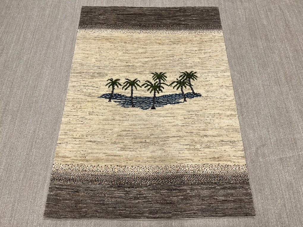 Gabbeh Tappeto 210 x 150 Beige (Iran) Annodato A Mano
