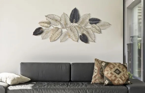 Pannello decorativo in ferro trama foglie 131x61x4,5 cm Century