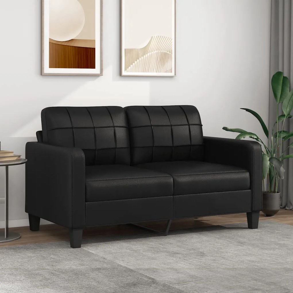 Divano A 2 Posti Nero 140 Cm İn Similpelle /