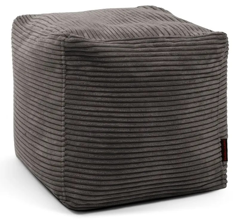 Puof a sacco grigio scuro con rivestimento in velluto a coste Up! MooG – SLOWDOWN