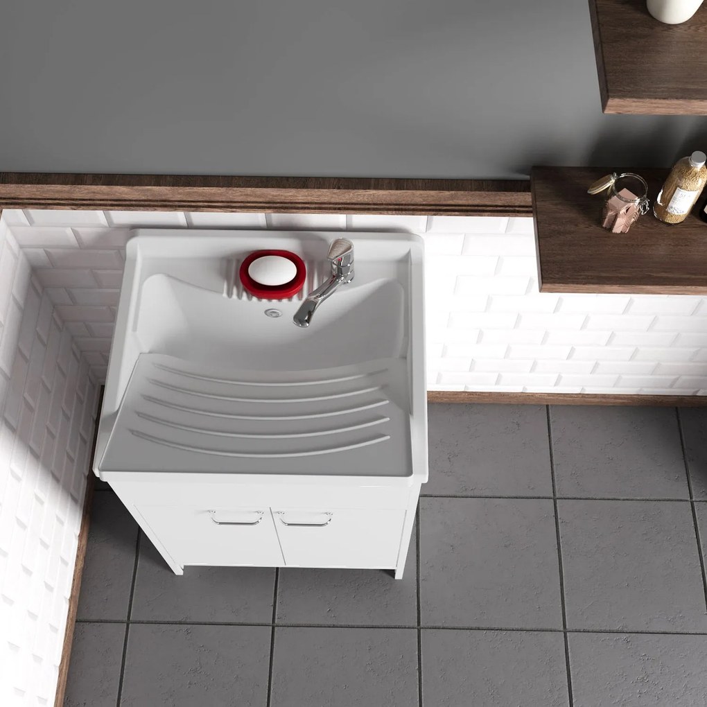 Mobile Lavatoio in PVC 60x50x85cm 2 Ante Forlani Honest Bianco...