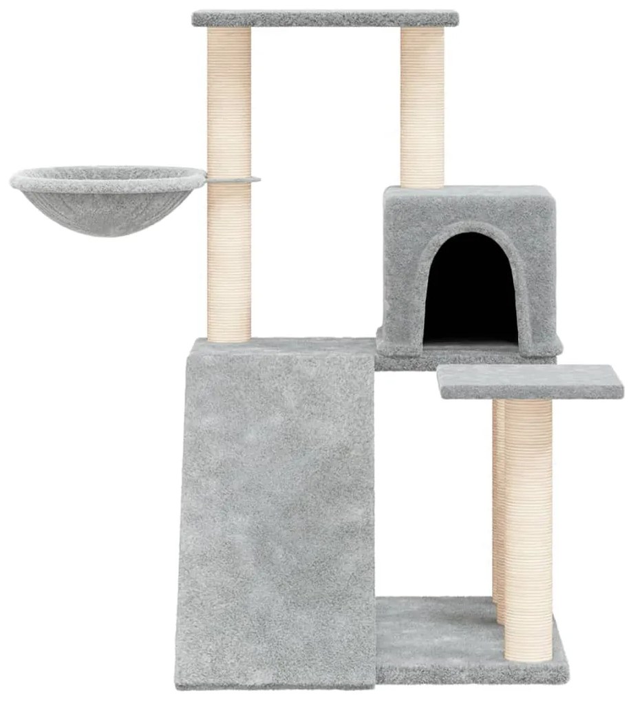 Albero per gatti con tiragraffi in sisal grigio chiaro 82 cm