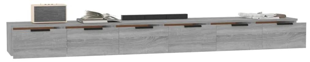 Mobili a muro 2 pz grigio sonoma 102x30x20 cm legno multistrato