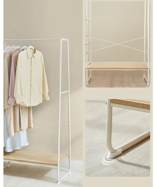 Appendiabiti da terra LINEA bianco/marrone