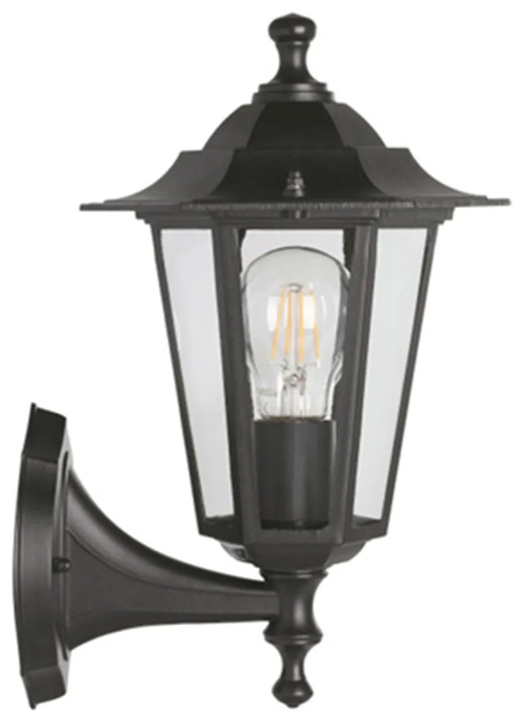 Applique Esterno Riley Alluminio Nero Su 1 Luce E27 Ip44