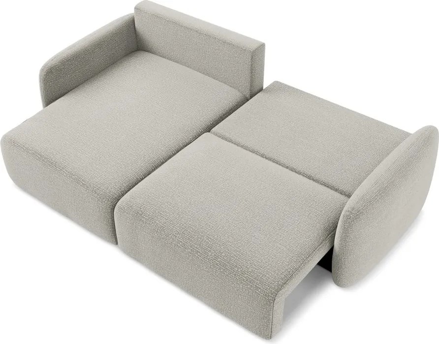 Divano angolare grigio chiaro allungabile/con contenitore (con penisola a sinistra) Kalena – Makamii