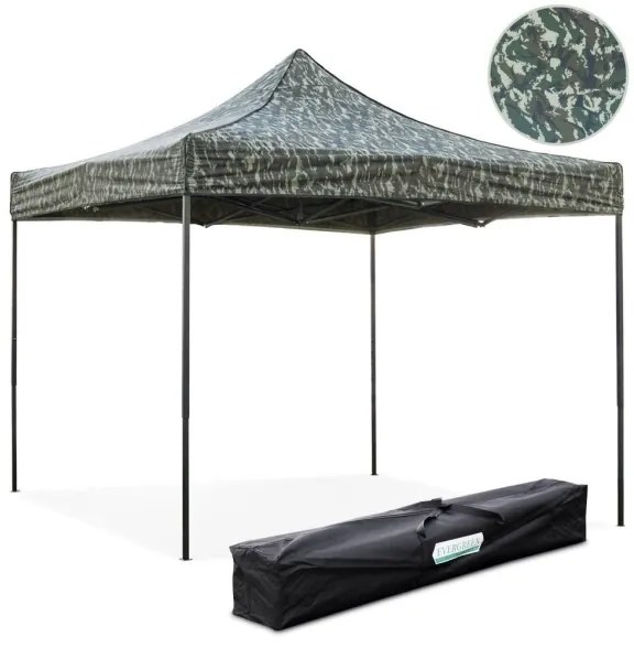 Gazebo richiudibile pieghevole 3 X 3 Mimetico ricoperto in PVC impermeabile