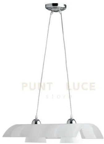 Lampadario a sospensione zebrata bianca 2 luci attacco e27 50x33x12...