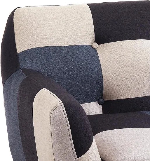 Divano in tessuto 132 cm patchwork blu LEVANTE 2 posti