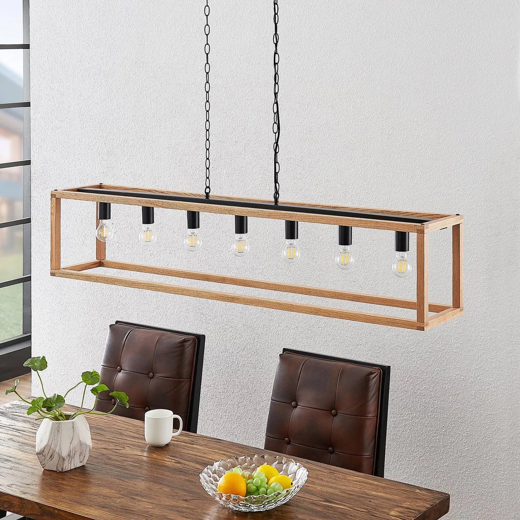 Lampada a sospensione Sedrik Lucande, dimmerabile, Nero, Soggiorno / Sala da pranzo, Metallo, Vintage, Lampada a sospensione
