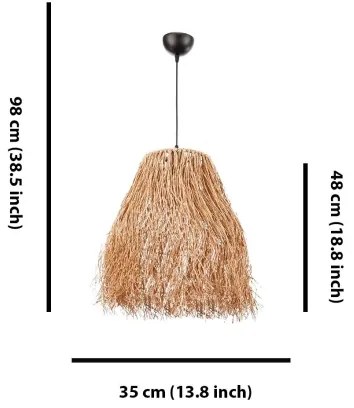 Lampada a sospensione con cavo FRINGE 1xE27/40W/230V in rafia