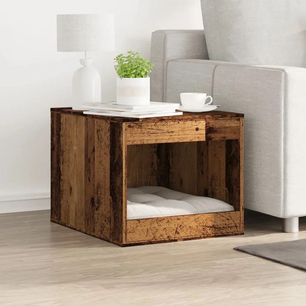Recinto lettiera gatti legno vecchio 47x59x42 cm in truciolato