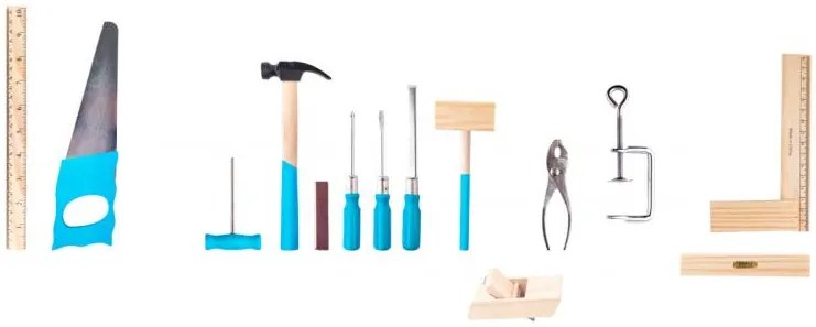 Utensili di metallo nella valigetta di legno