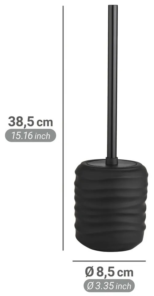 Scopino WC nero opaco in ceramica Illana – Wenko