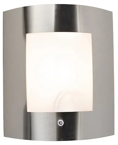 Lampada da parete per esterni in acciaio IP44 con sensore crepuscolare - Emmerald