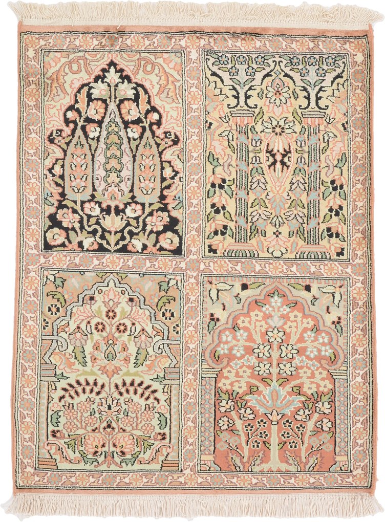 Cashmere Silk Tappeto orientale 90x70 (Indian) Annodato A Mano