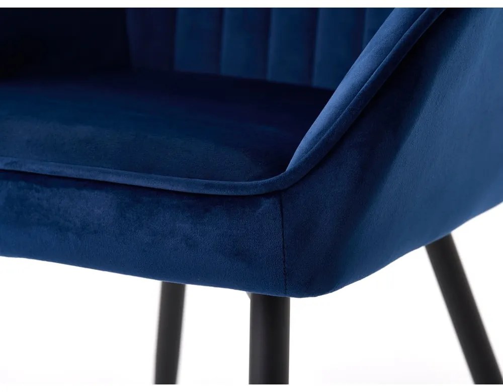 Set di sedie da pranzo blu scuro in imbottito con braccioli 2 pz Nolan Stripe – Unique Furniture