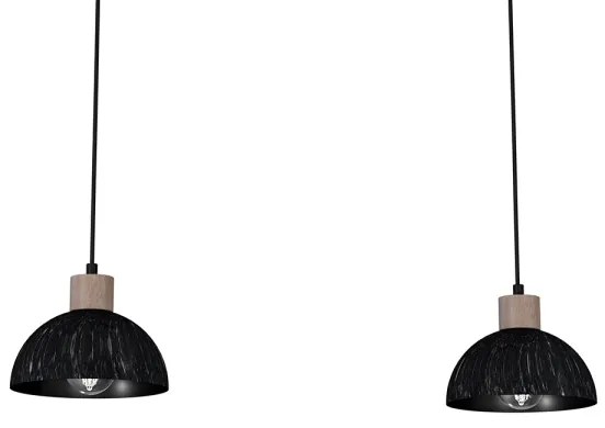 Lampadario su corda ERIK 2xE27/60W/230V Marrone nero