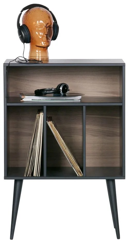 Credenza nera per gramofono in legno di pino 60x83 cmJames - WOOOD