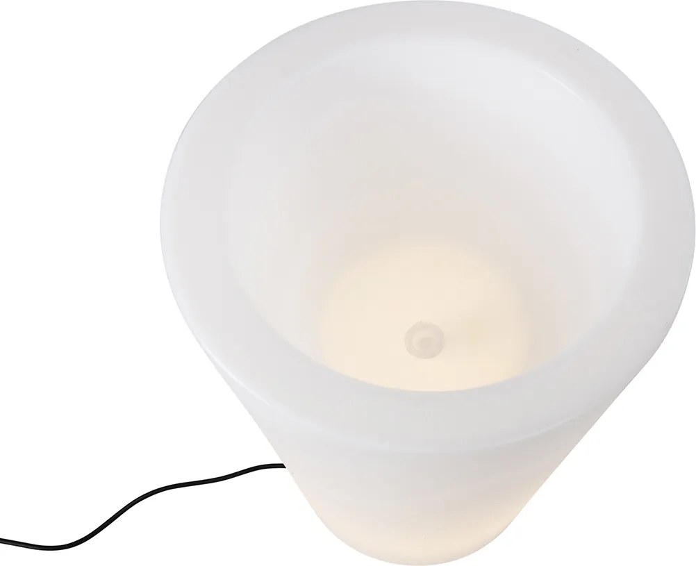 Lampada da terra con fioriera intelligente per esterni bianca IP65 con LED Wifi A60 - Verano