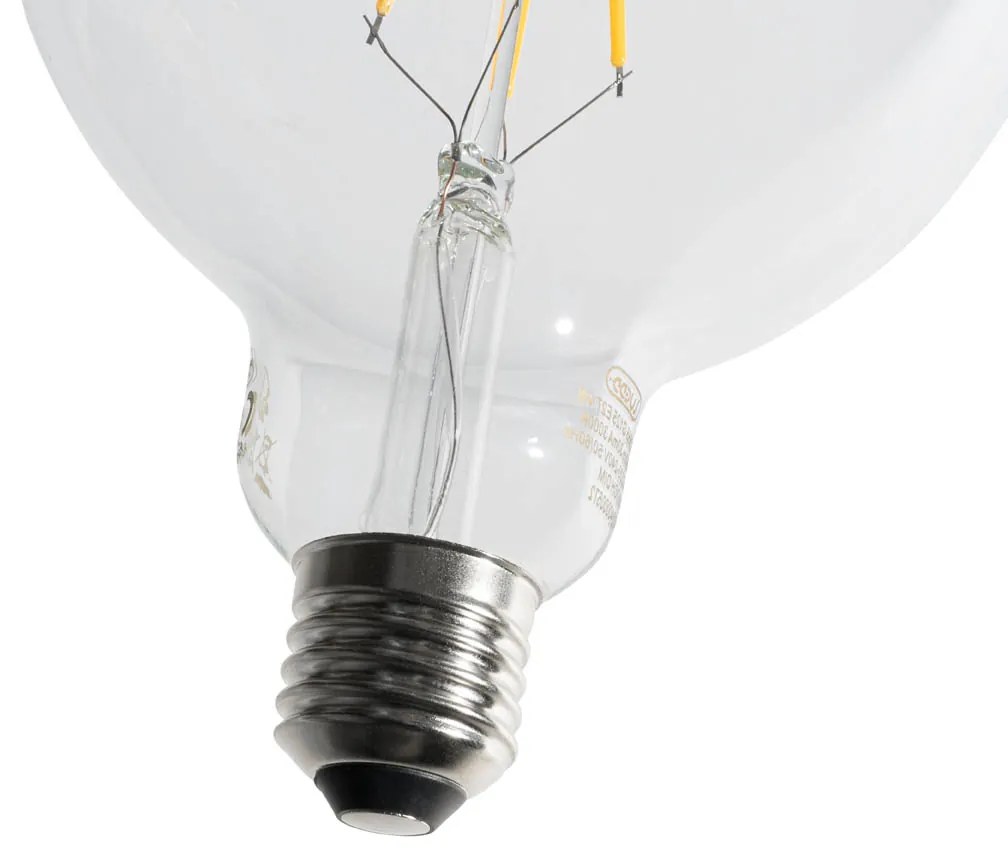 Set di 5 Lampadina LED E27 a filamento spirale dimmerabile a 3 livelli G125 4W 450lm 3000K