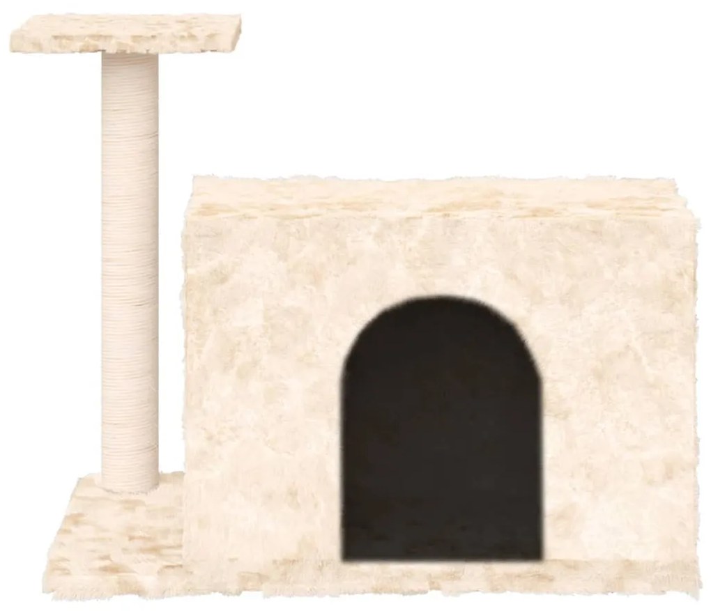 Albero per gatti con tiragraffi in sisal crema 51 cm