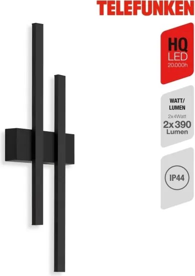 Telefunken 313205TF - Applique da esterno LED 2xLED/4W/230V 4000K IP44