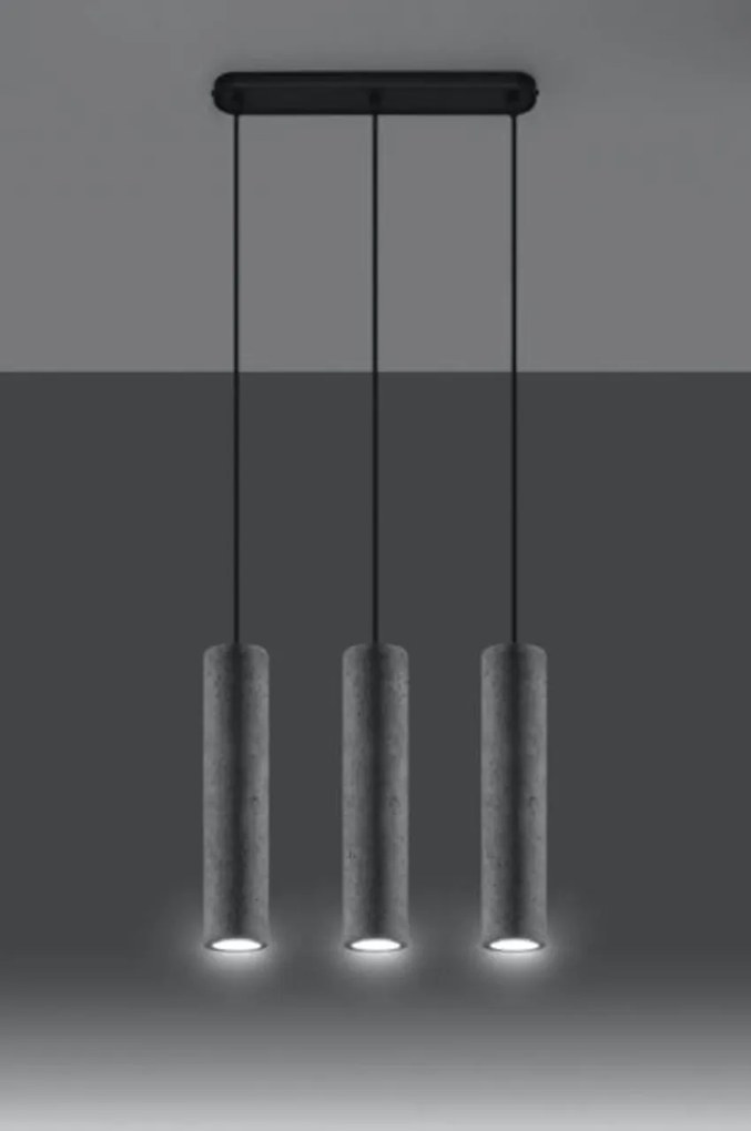 Lampadario a Sospensione in Cemento Leggero 3xGU10 LUVO 3 da interno