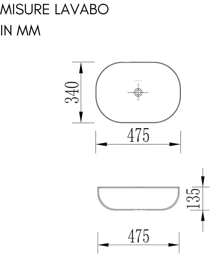 Mobile Bagno Sospeso con Lavabo da Appoggio e Specchio 1 Cassetto Salvaspazio in Legno  80 cm - Noce Canaletto