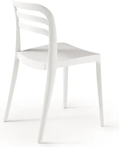 Sedia da giardino in polipropilene impilabile - DJANGO BIANCO 2 pezzi