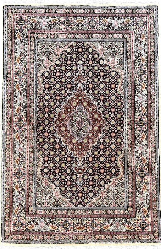 Moud Tappeto 150x80 Blu (Iran) Annodato A Mano