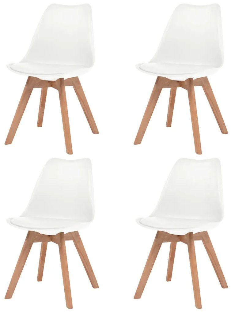 Sedie Da Pranzo 4 Pz Bianche İn Plastica /