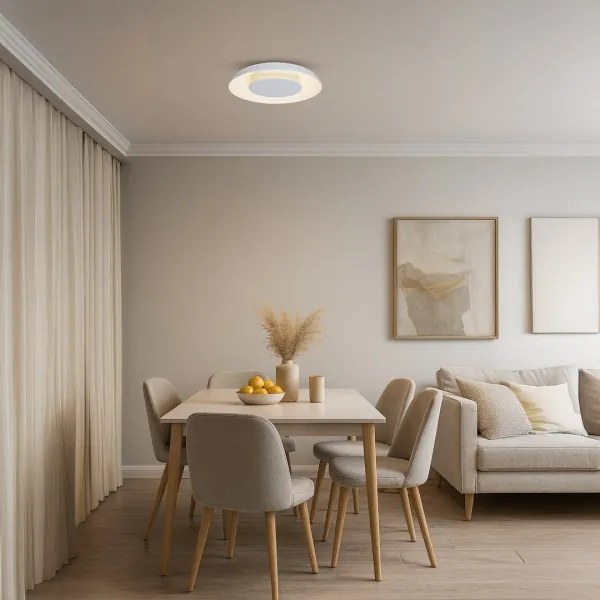 Plafoniera LED PIATTINO, 30W, 230V, 3000/4000/6000K, Ø 40 cm, bianca