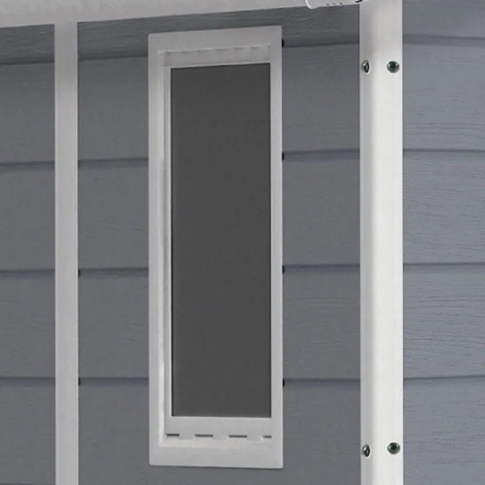 Casetta da Giardino Porta Attrezzi 185,8x236,8x227 cmin Resina Effetto Legno Keter Manor 6x8 Grigia...