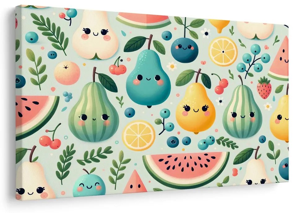 Quadro su tela – Frutta carina con faccine