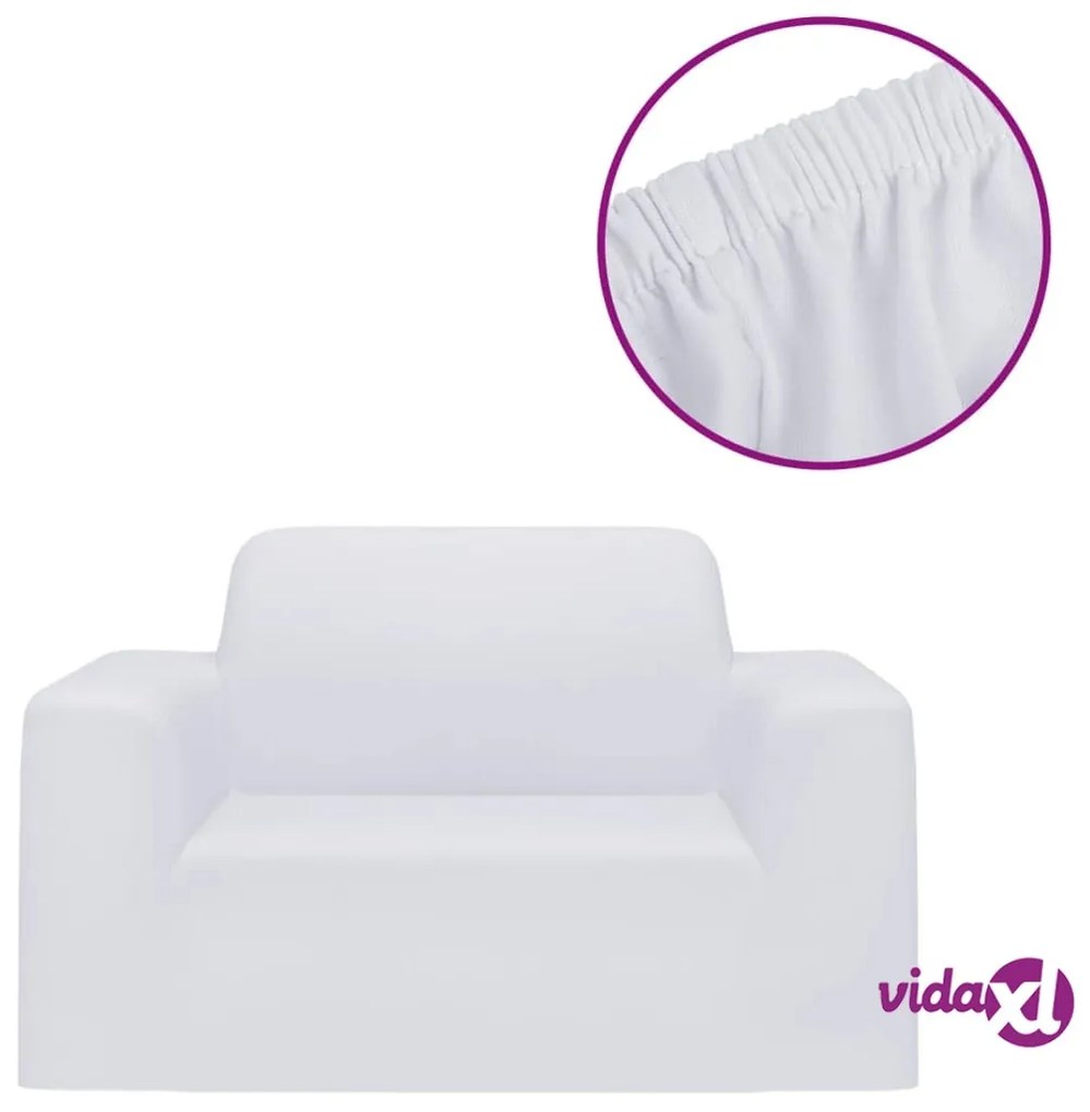 vidaXL Fodera Elasticizzata per Divano in Jersey di Poliestere Bianco