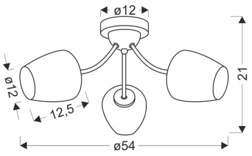 Lampadario a plafone ZINA 3xE27/40W/230V ottone/bianco