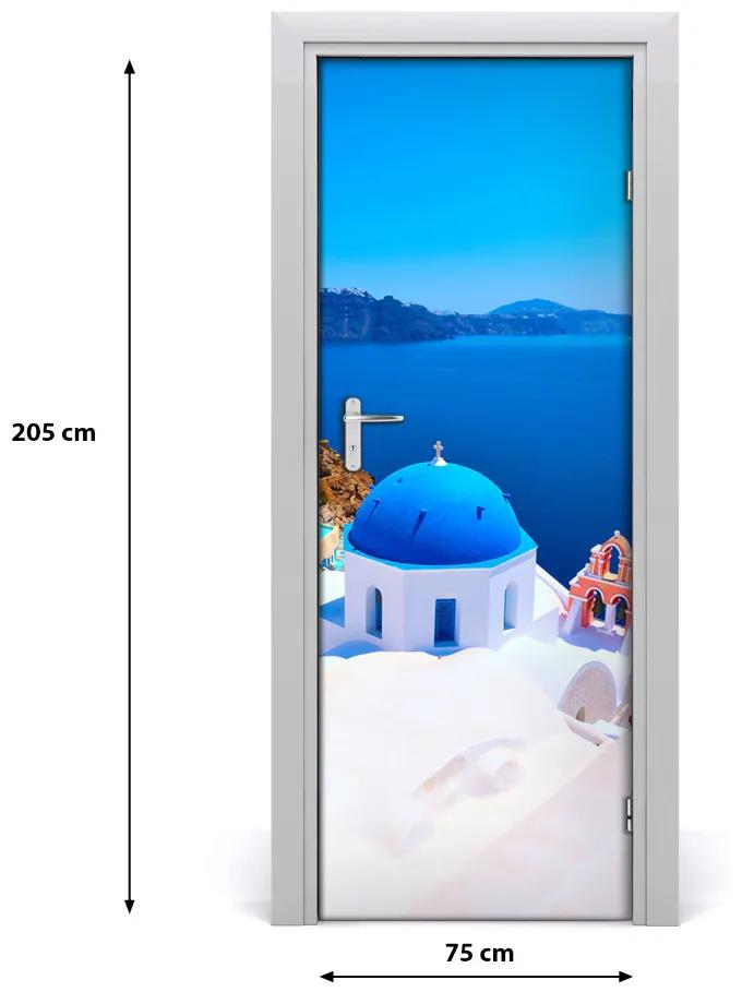 Adesivo per porta Santorini Grecia 75x205 cm