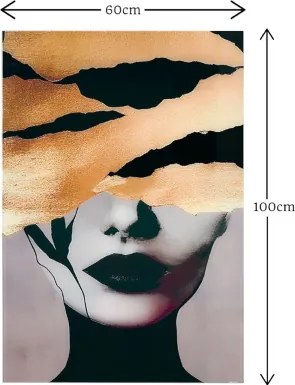 Quadro in vetro temperato 60x100 cm moderno - Donna misteriosa