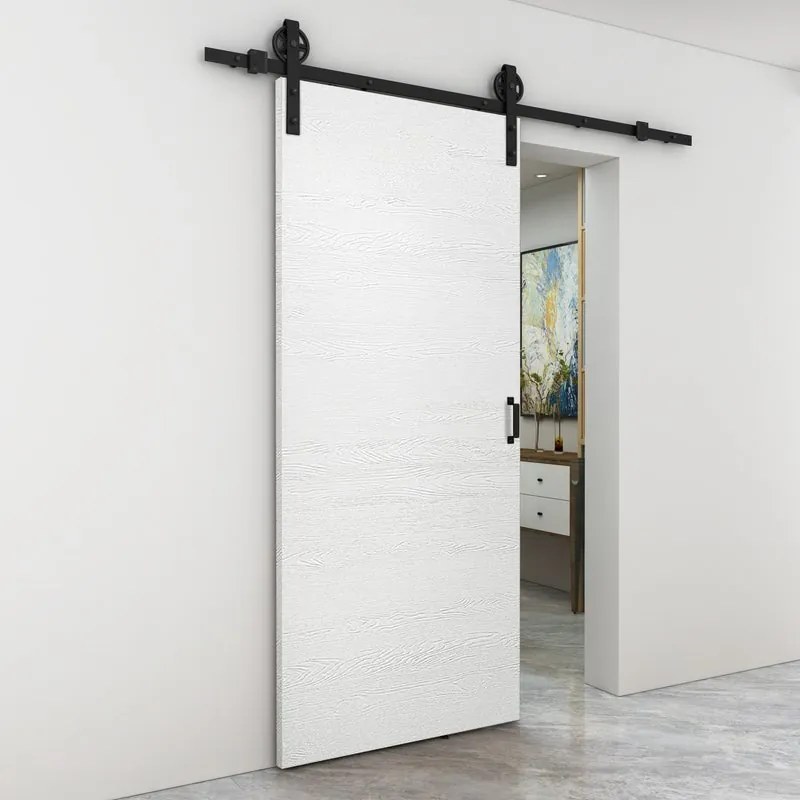 Porta scorrevole reversibile Mast in mdf bianco, L 93 x H 212 cm, con binario Rodeo