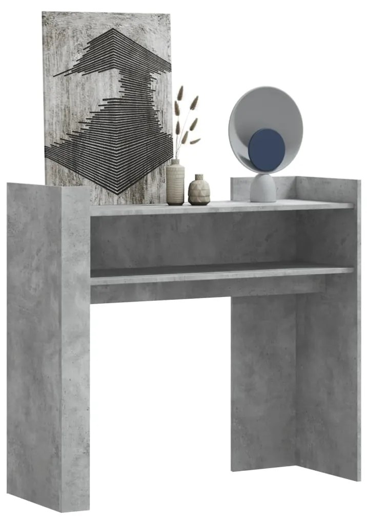 Tavolino Consolle Grigio Cemento 100x35x90 Cm İn Multistrato /