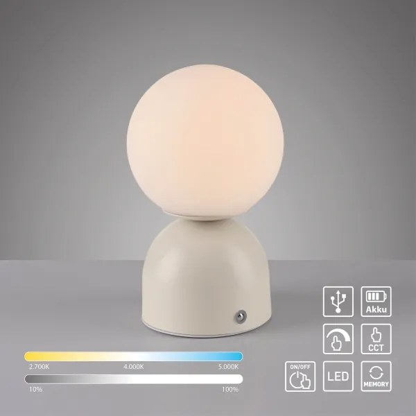 Schöner Wohnen 19218-39 - Lampada da tavolo LED dimmerabile RUDI LED/1,2W/5V grigia