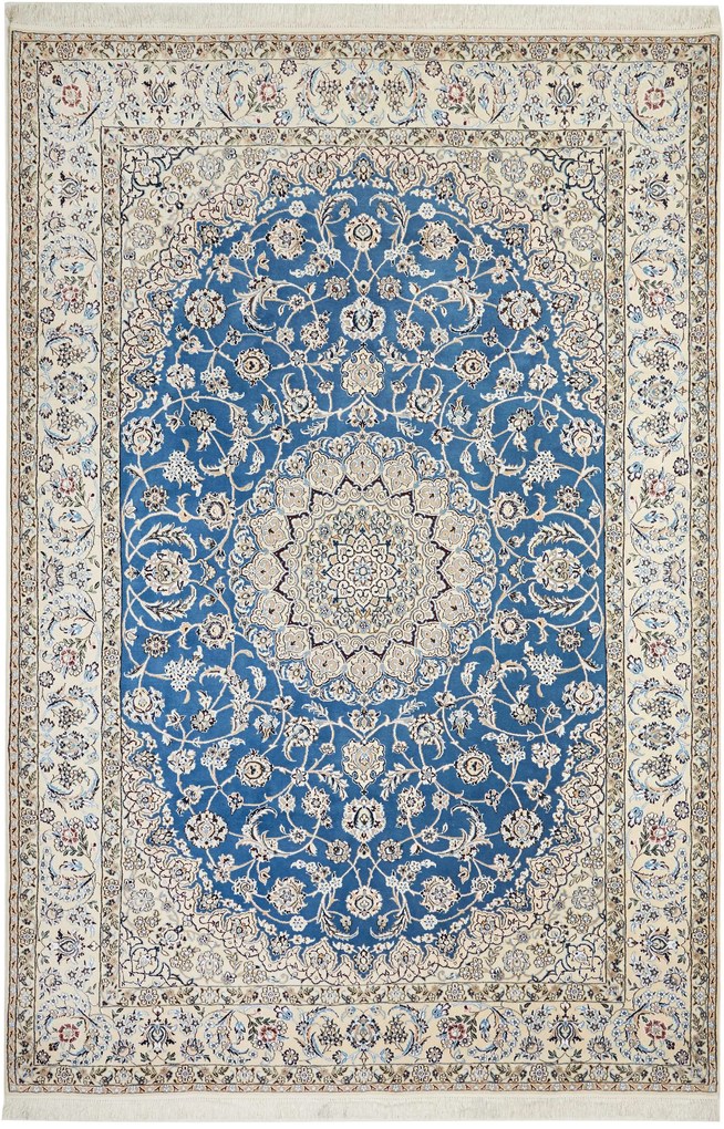Nain Tappeto persiano 310 x 210 Blu (Iran) Annodato A Mano