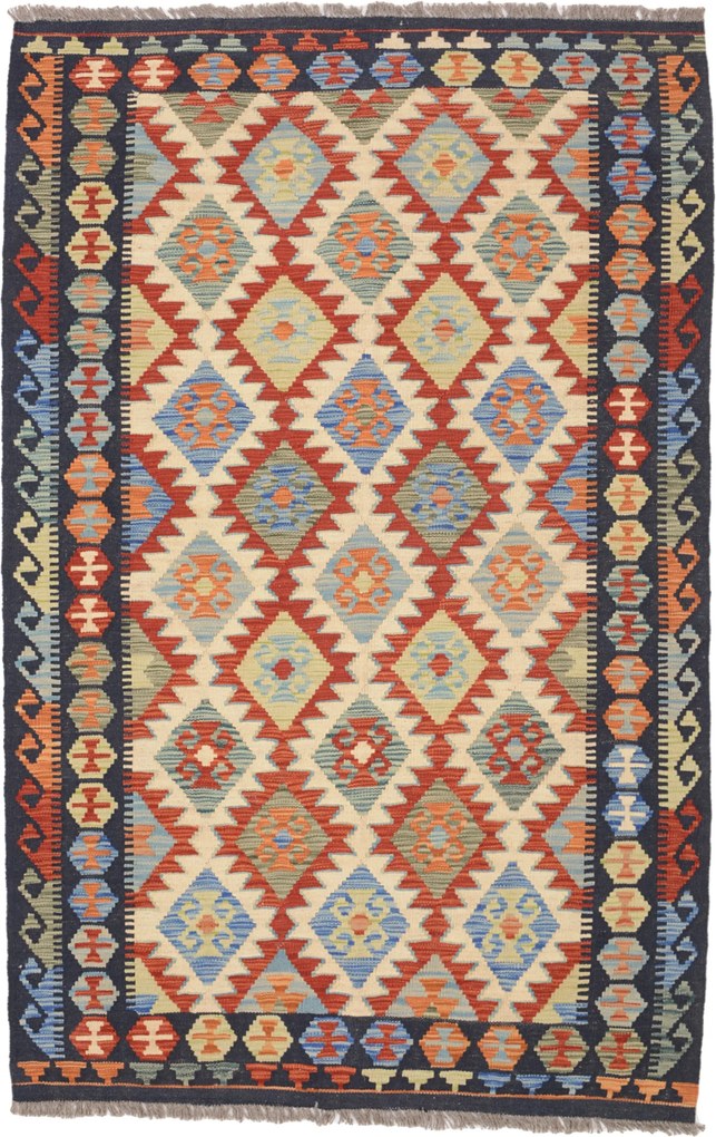 Kilim Tappeto 130x190 (Afghanistan) Tessuto A Mano