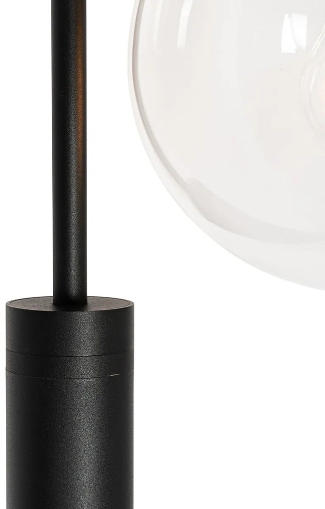 Lanterna da esterno moderna nera con vetro trasparente 200 cm IP44 - Sfera
