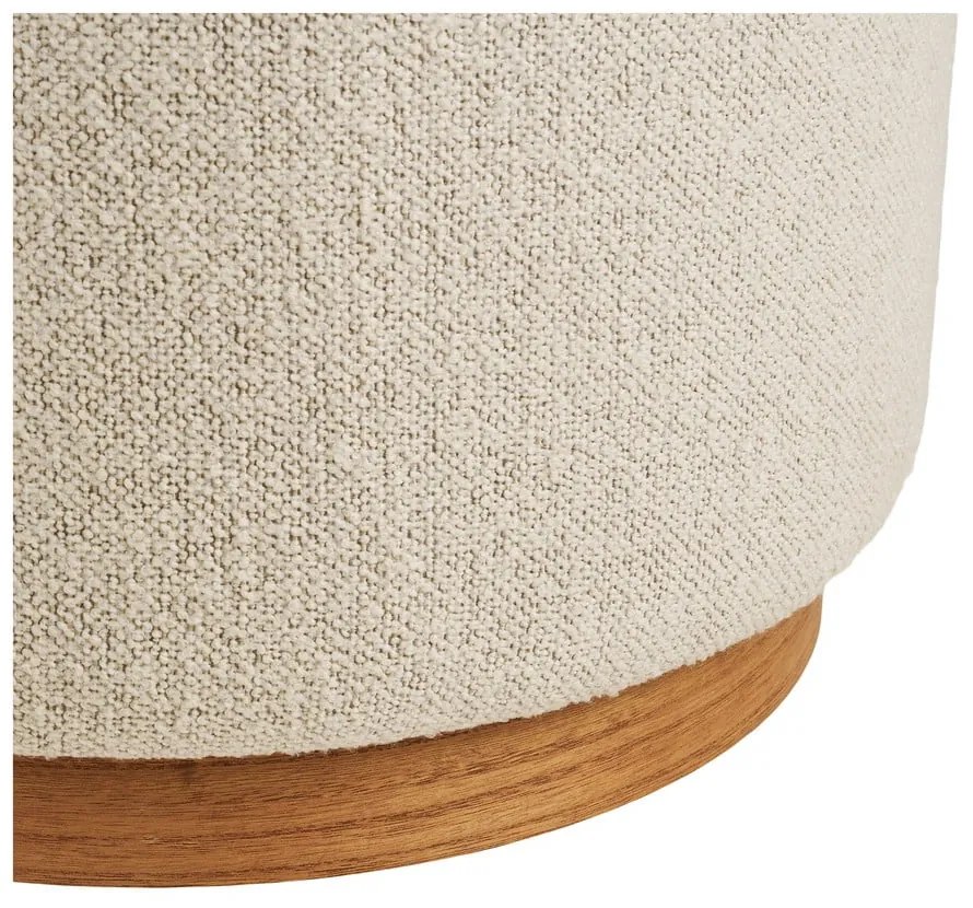 Poggiapiedi beige con rivestimento in bouclé Daisy – House Nordic