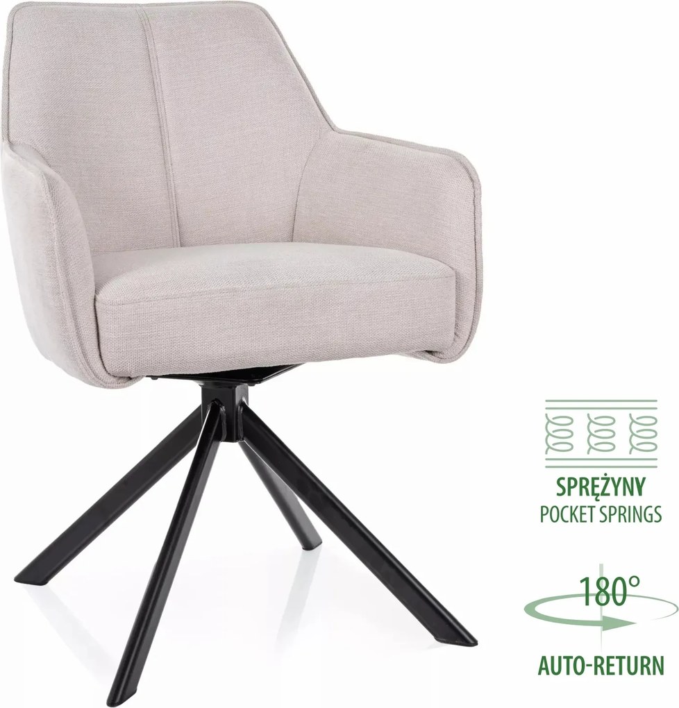 Sedia Notti Brego in tessuto beige – 55x45x83 cm